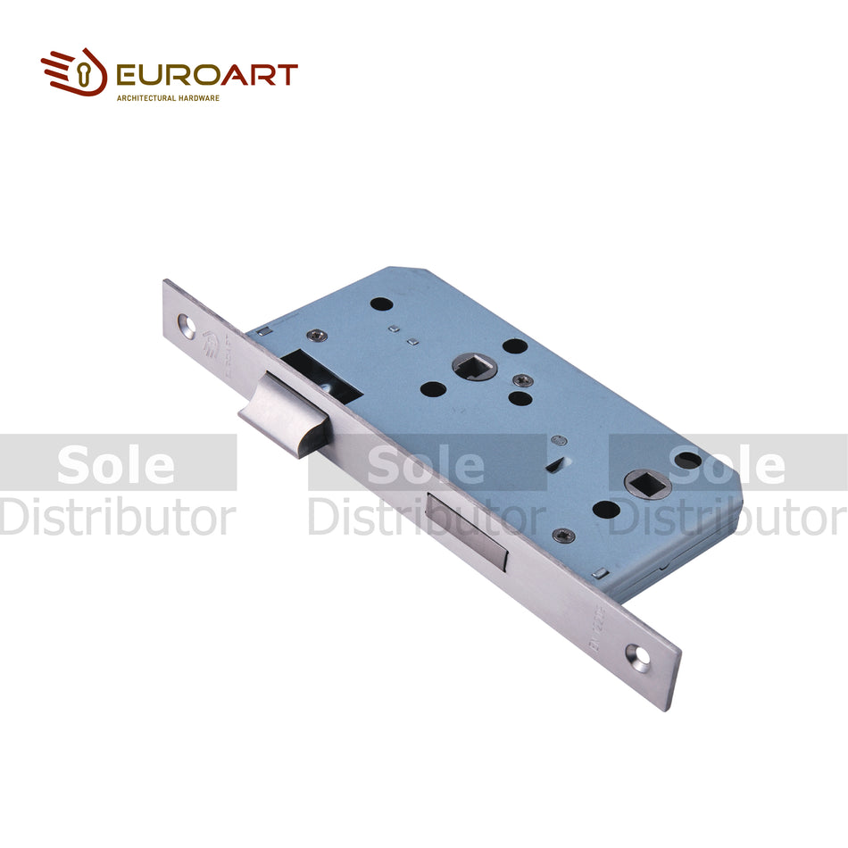 EuroArt DIN Bathroom Lock Body, 55mm Backset,78mm Centres ,Finish SSS,BL/PVD,316/BL/PVD- DLA7855WC
