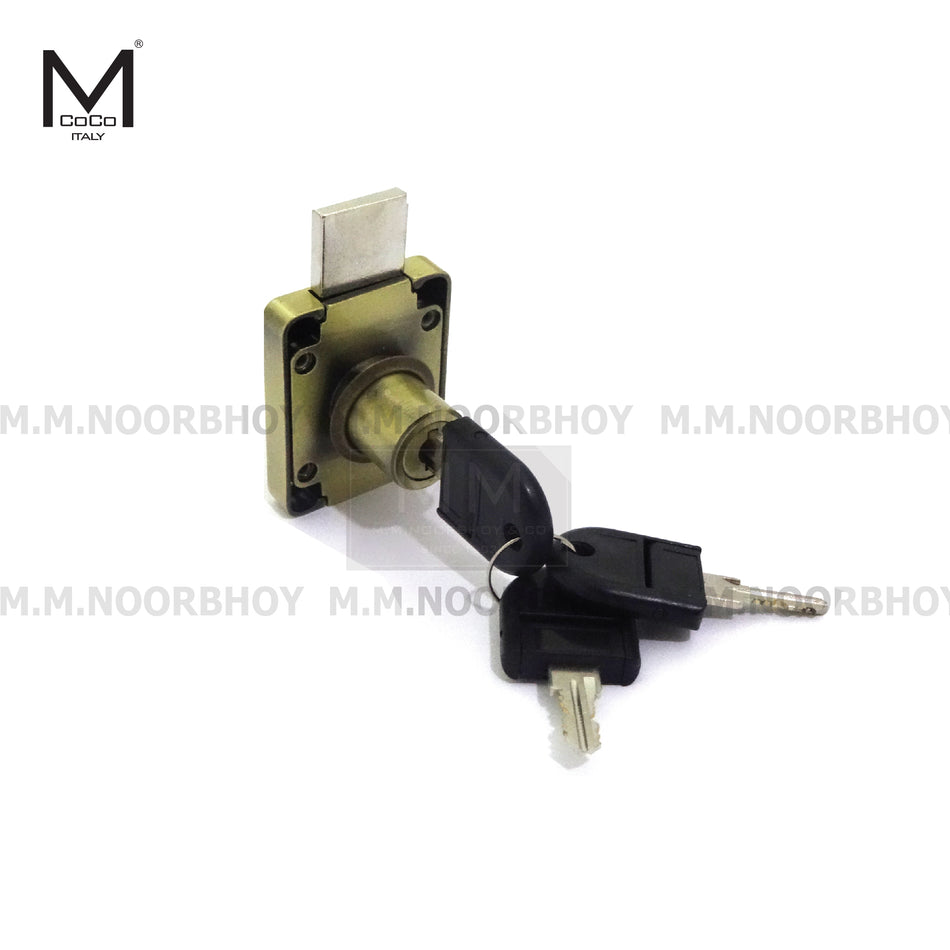 Mcoco Furniture Drawer Lock Size 22mm & 32mm Antique Brass & Satin Nickel Finish - DR508