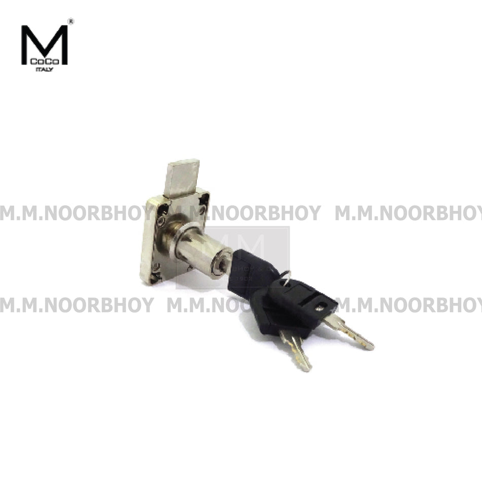 Mcoco Drawer Lock With 3 Keys Size 38x19mm Nickel Plating - DR38X19