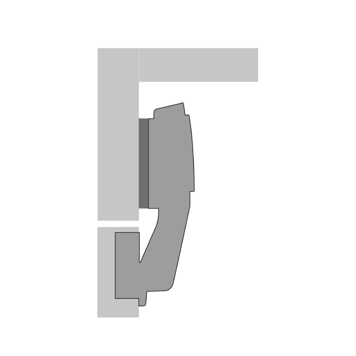 Hettich Sensys 8639i W90 Blind Corner Hinge Opening Angle 90° Steel Nickel Plated- HT9243043