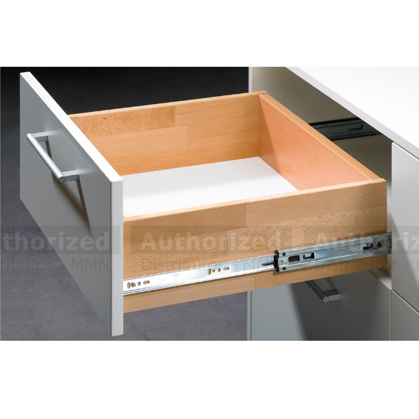 Hettich Drawer Railing Soft Closing, Sizes 14,16,18 & 20 Inches, Galvanised Steel - HT930345