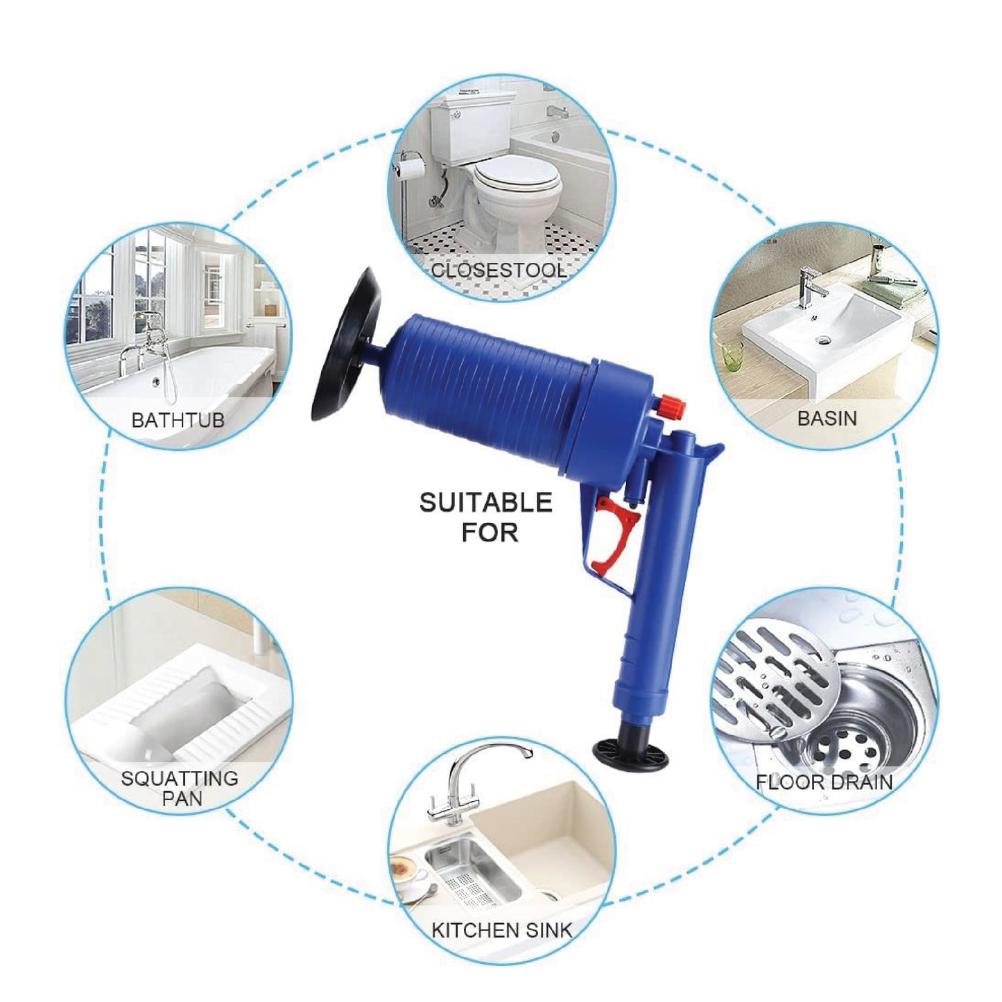 Mcoco Air Drain Blaster (PaoPaoTong) Plastic Black & Blue (Set) - GCAIRDRAINBLASTER