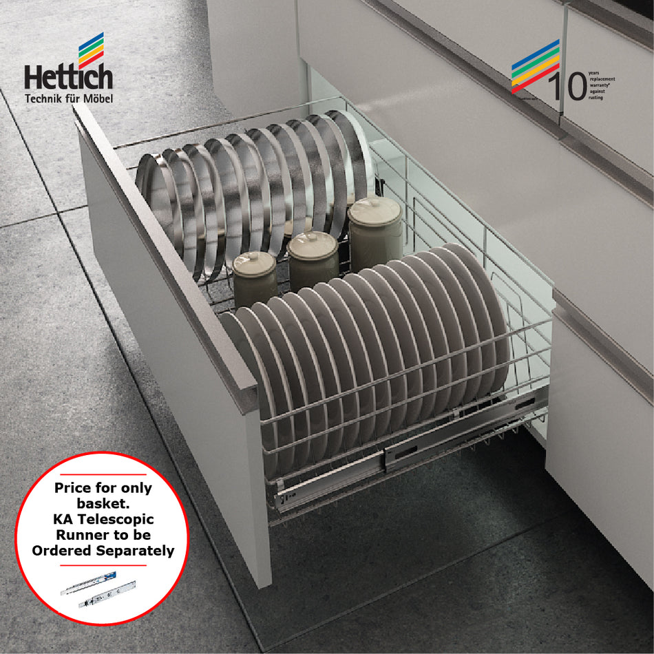 Hettich Cargotech M Thali / Jar Wire Basket (Plate Rack), Size 836x500x200, Stainless Steel - HT919432200