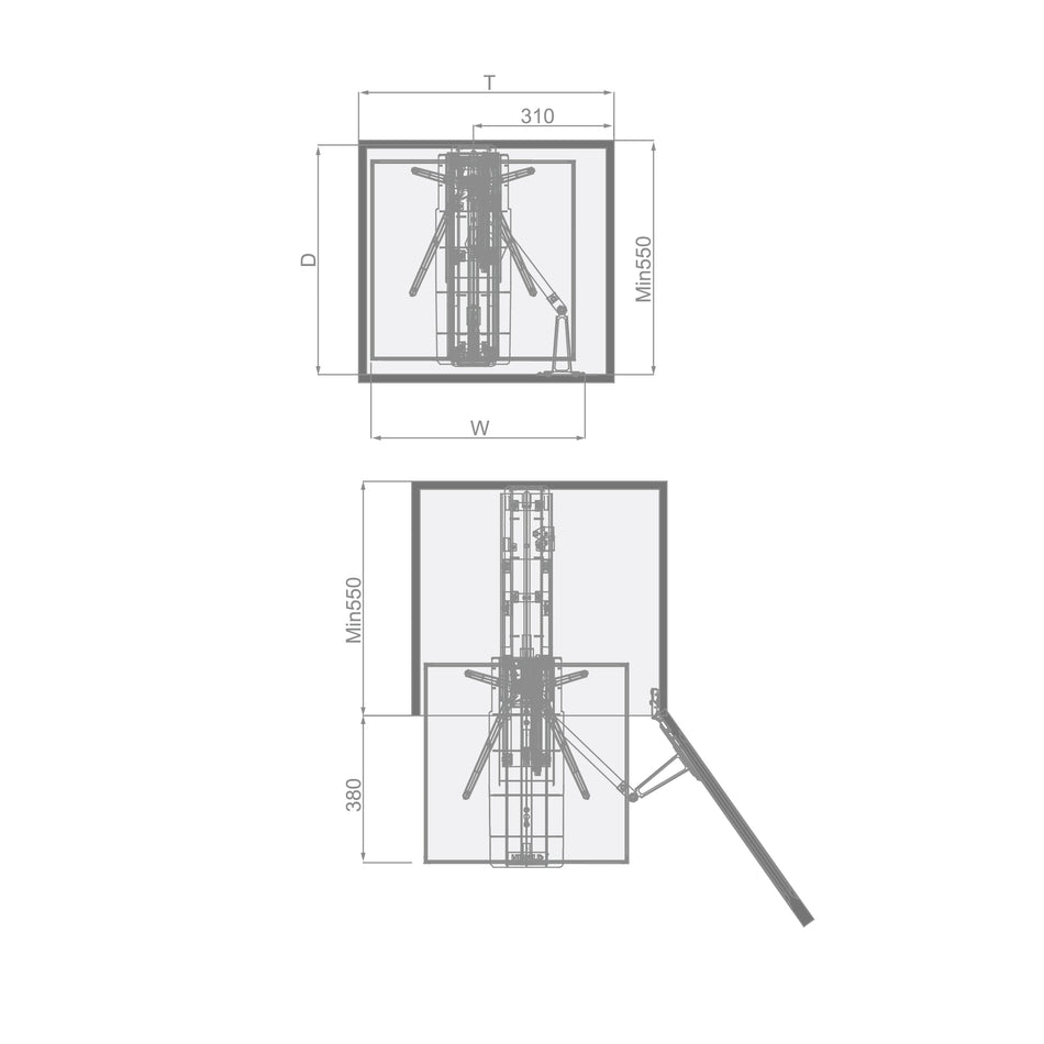 Higold Space Swivel Pantry 6 Layers Pullout Shearer Style, Dimension 480x535x(2020-2320)mm - HG205186