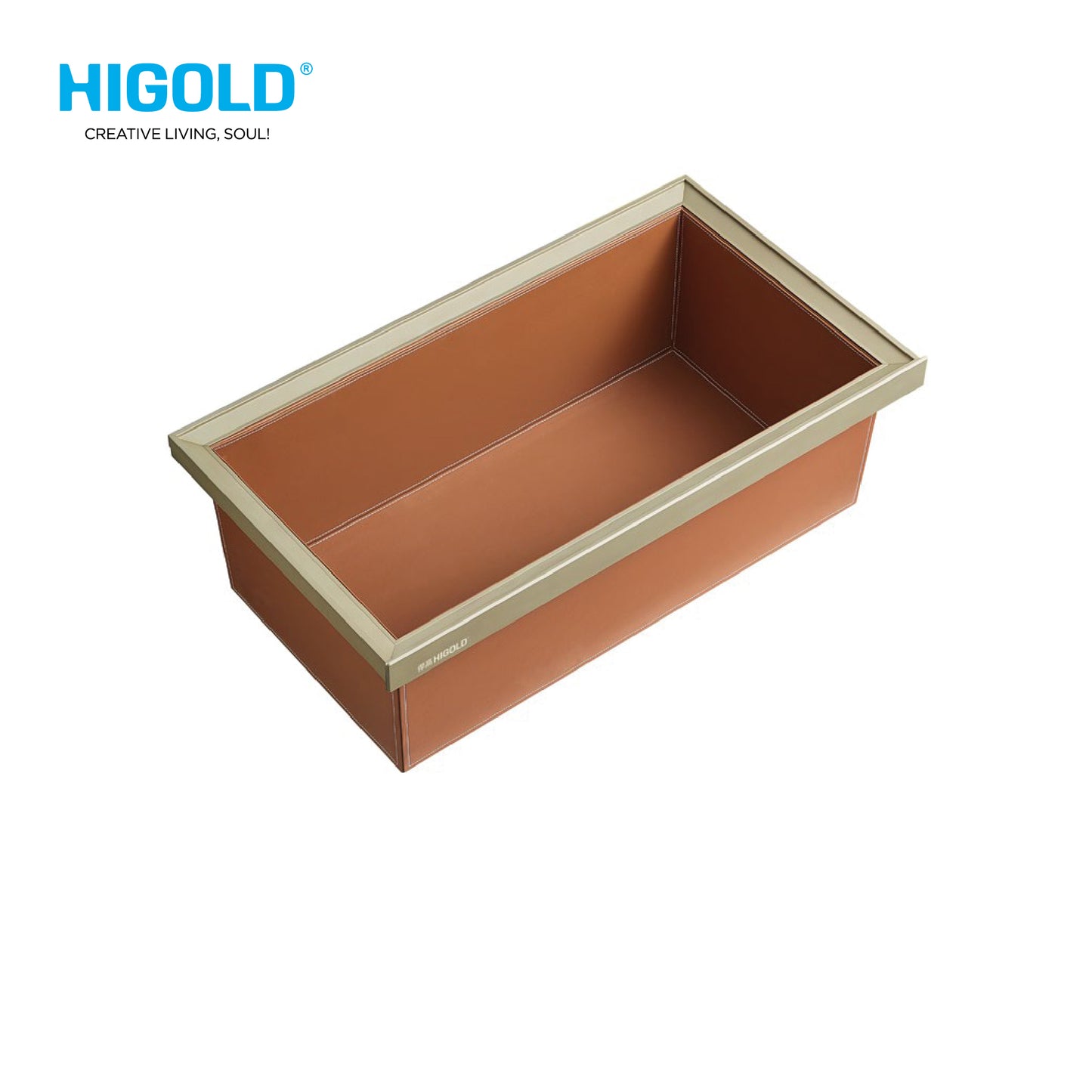 HIGOLD Armani Clothes Baskets -කැබිනට් 900mm - තැඹිලි + Cobalt Gold Soft Close (Angas) - HG703734