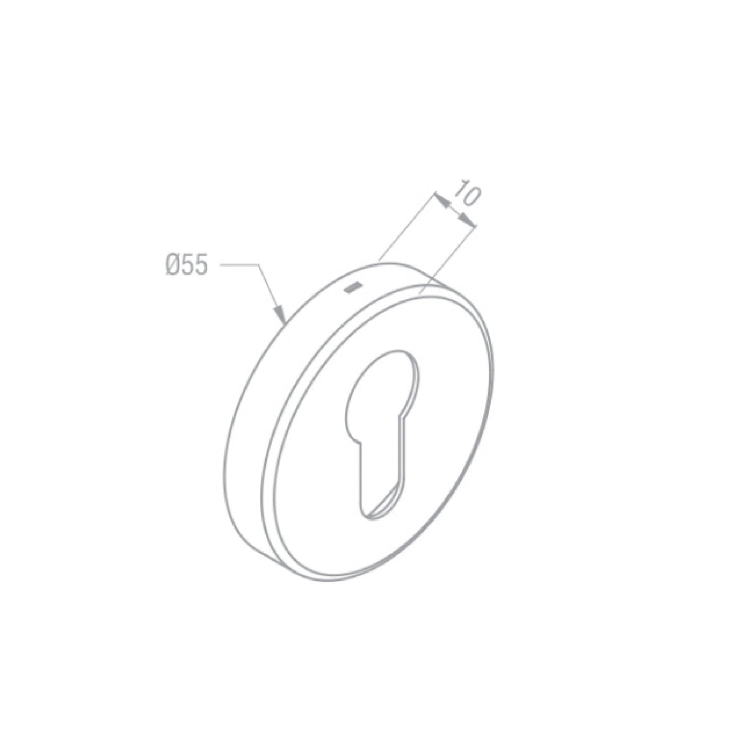 Kich Round Escutcheon, Diameter ø55, Stainless Steel 316 Grade - EEP55SSS