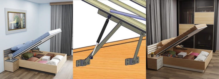 Ebco Anthracite Finish Pro Lift-Up Bed System installed in modern bedroom setting.