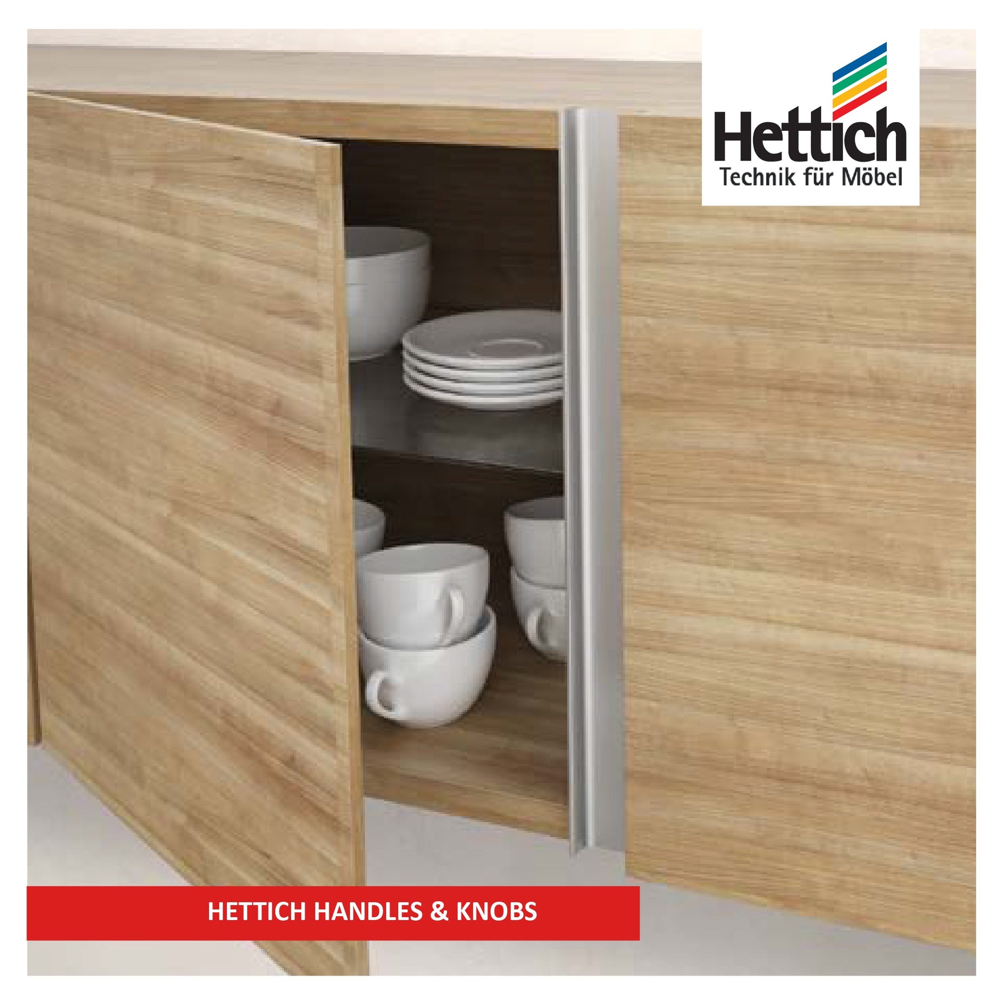 Premium Hettich Handles & Knobs by M. M. Noorbhoy & Co - High-quality hardware solutions for cabinets and furniture.