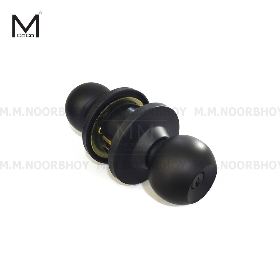 Mcoco Tubular Lock for Bedroom Door with Key Black Finish SS304 - 587ET-SS304
