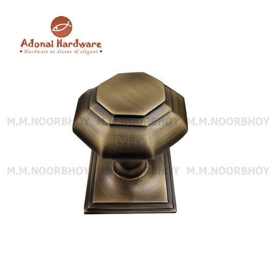 Mcoco "Benaiah" Door Pull Knobs Brass with Rose Antique Brass & Polished Brass - AH-BENA-DKWR-067-BR