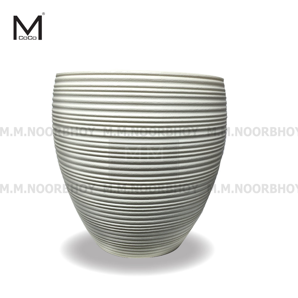 Mcoco Plastic Plant Pot for Indoor and Outdoor Rice White Color - MCO/PP/RW/BP846