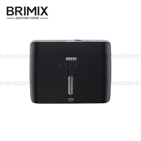 A black, rectangular Brimix wall mounted tissue dispenser featuring a small central window to check paper levels and a paper roll icon near the bottom slot.

Plastic Tissue Dispenser
Plastic Paper Dispenser