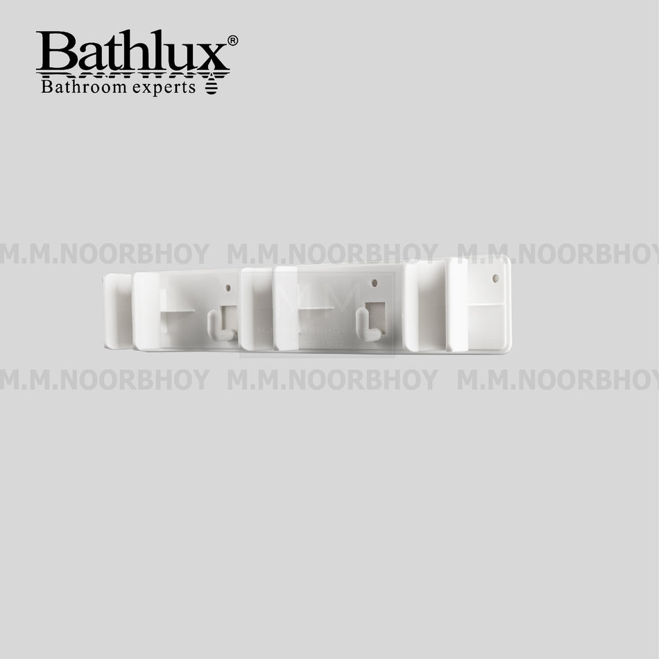 Bathlux Self Adhesive Wall Mounted Mop Clip Material Plastic with White Color - BLX/MHK/WHT/30420