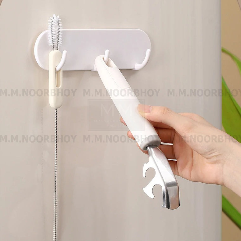 Bathlux Shelf Adhesive Single Round Hook Plastic Material White Color 2 Pcs - BLX/HK/WHT/30370