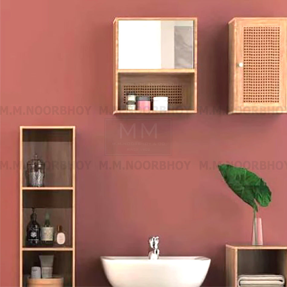 Bathroom Wall Mounted Cabinet with Mirror Haze Beige Barley Color - BLX/BCW/50835