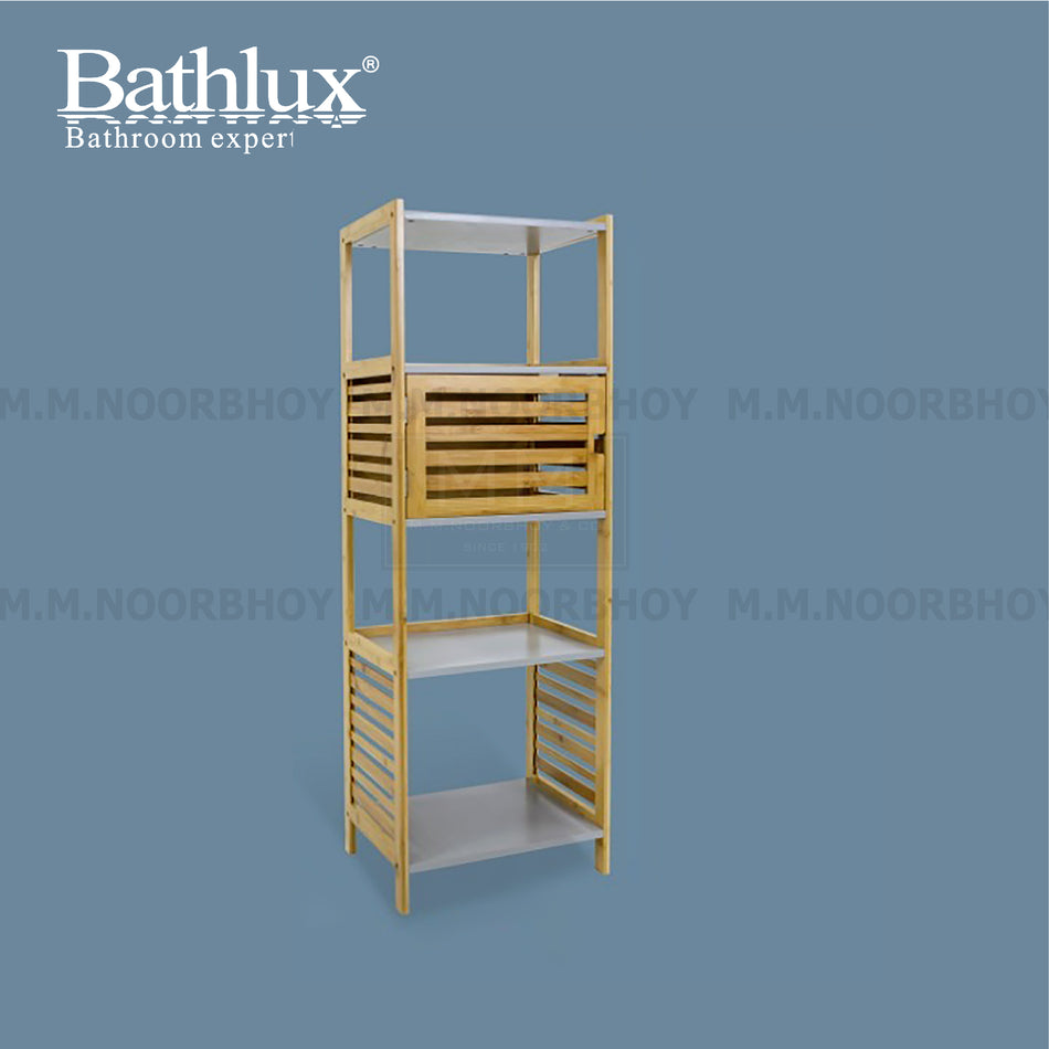 Bathlux Bathroom Rack with Shelf Size 115.5X36X30cm White and Beige Color - BLX/BR/50844