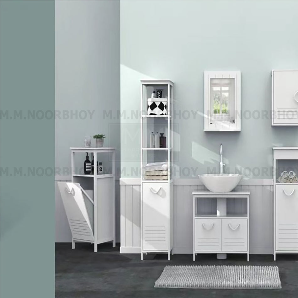 Bathlux Bathroom Storage Cabinet with Shelf MDF Material and White White Color - BLX/BC/50848