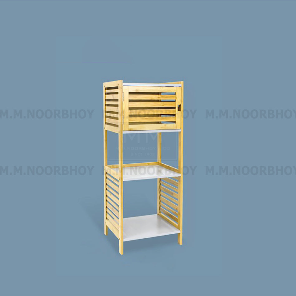 Storage Cabinet with Shelf White and Beige Color - BLX/BR/50842