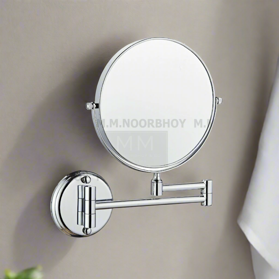 Mcoco Brass Wall-Mounted Magnifier Mirror with 8 Inches Chrome Finish - MCO/MIR/CH/COV18