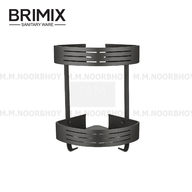 Brimix Double Shelf Corner Rack Aluminum Triangular Design Gunmetal Gr ...