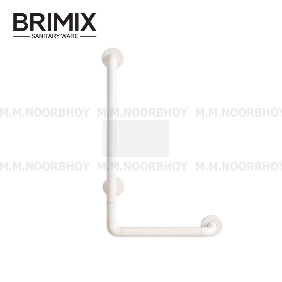 Brimix L Shaped Grab Bar White Color - YI-BRI/GB/WHT/ABS02