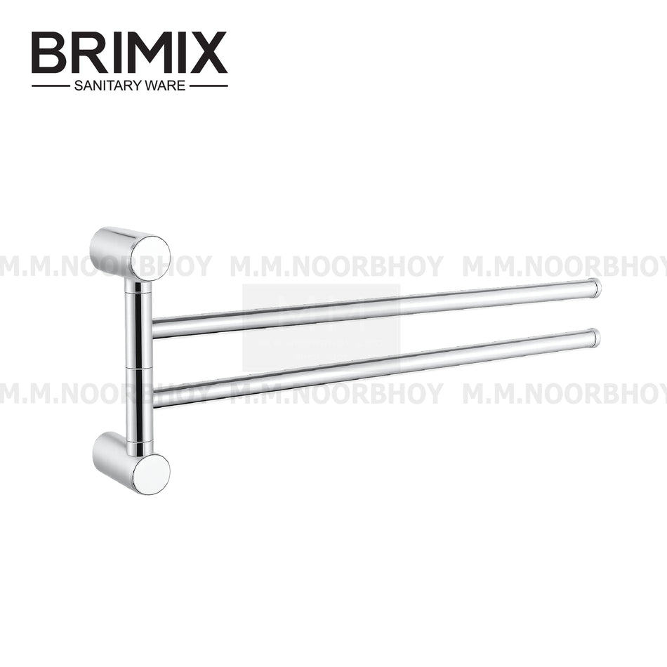 Brimix 2-Bar Swing Towel Rack SS201 Black Finish - YI-BRI/TR/BLK/8112X