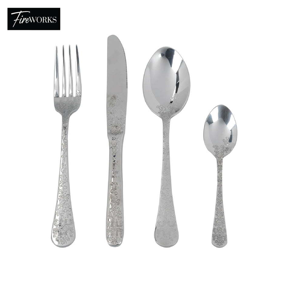 Fireworks KitchenCraft Etched Cutlery Set 16 Piece - C000113