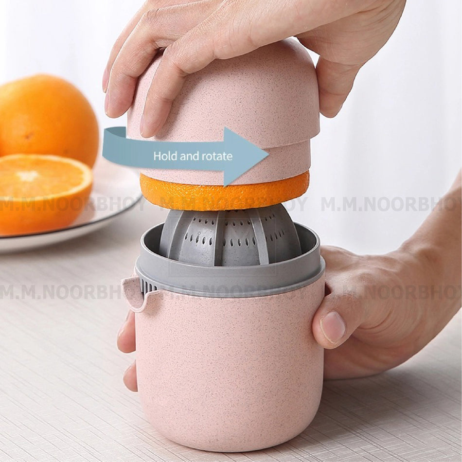 Manual Juicing Squeezer Cup Pink Color Wheat Straw and PP Material - ECO/HW/PINK/E1812