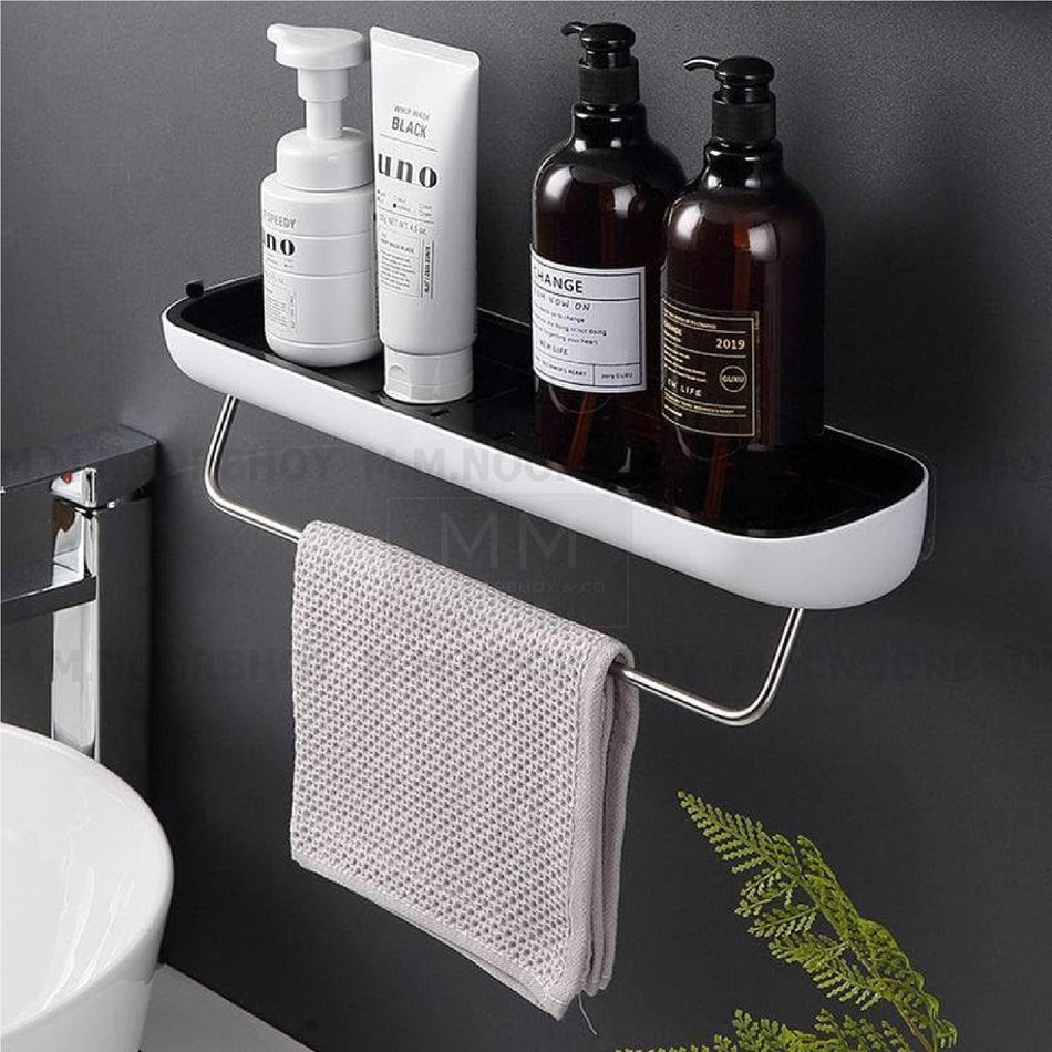 Bathroom Shelf Storage Organizer Wall Mounted Black Color - ECO/HW/BLK/E1923