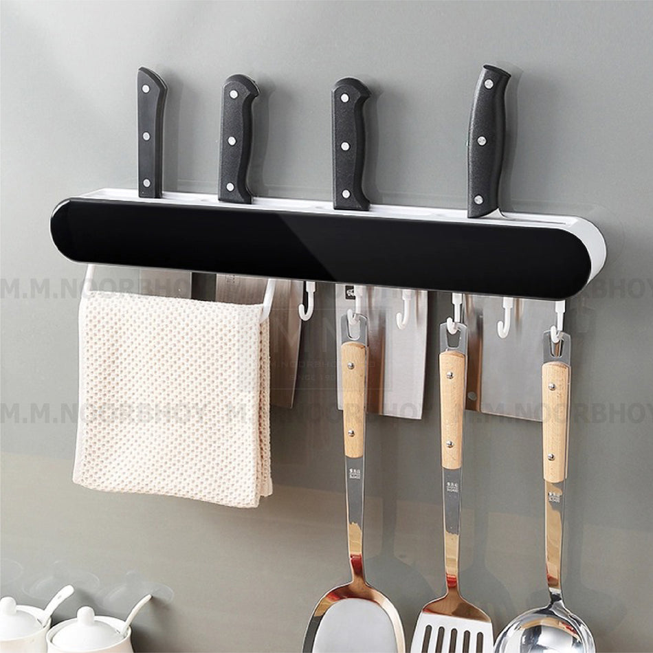 Multinational Knife Holder Wall Mounted Black Color Size 300X375X60mm - ECO/HW/BLK/E2027