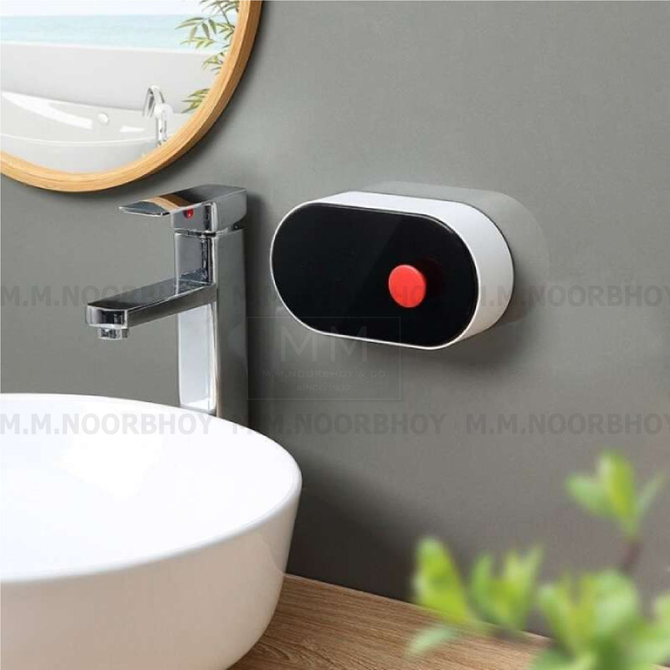 Soap Dish with Drain Lid Wall Mounted ABS & PS Material Black Color - ECO/HW/BLK/E2119