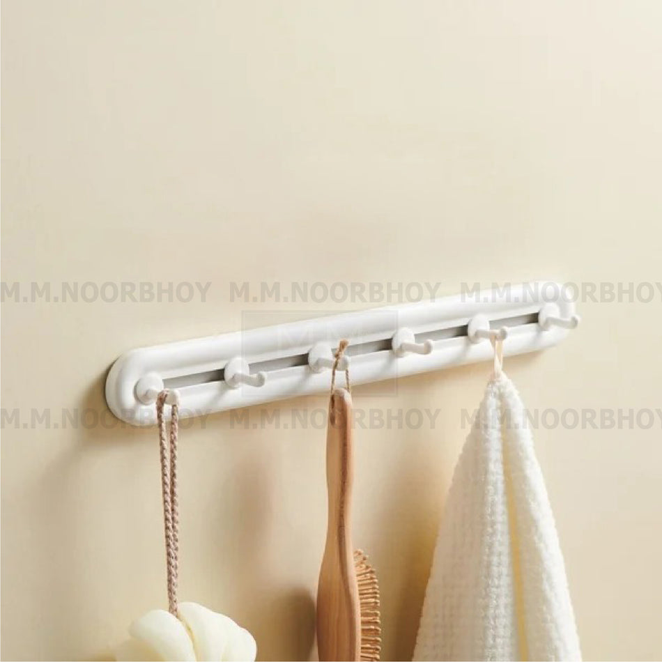 Sliding Nail Free Straight Hook Whire Color ABS Material - ECO/HW/WHT/E2315