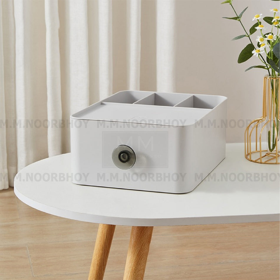 Multipurpose Drawer Type Desktop Storage Box Grey Color - ECO/HW/GRY/E2334