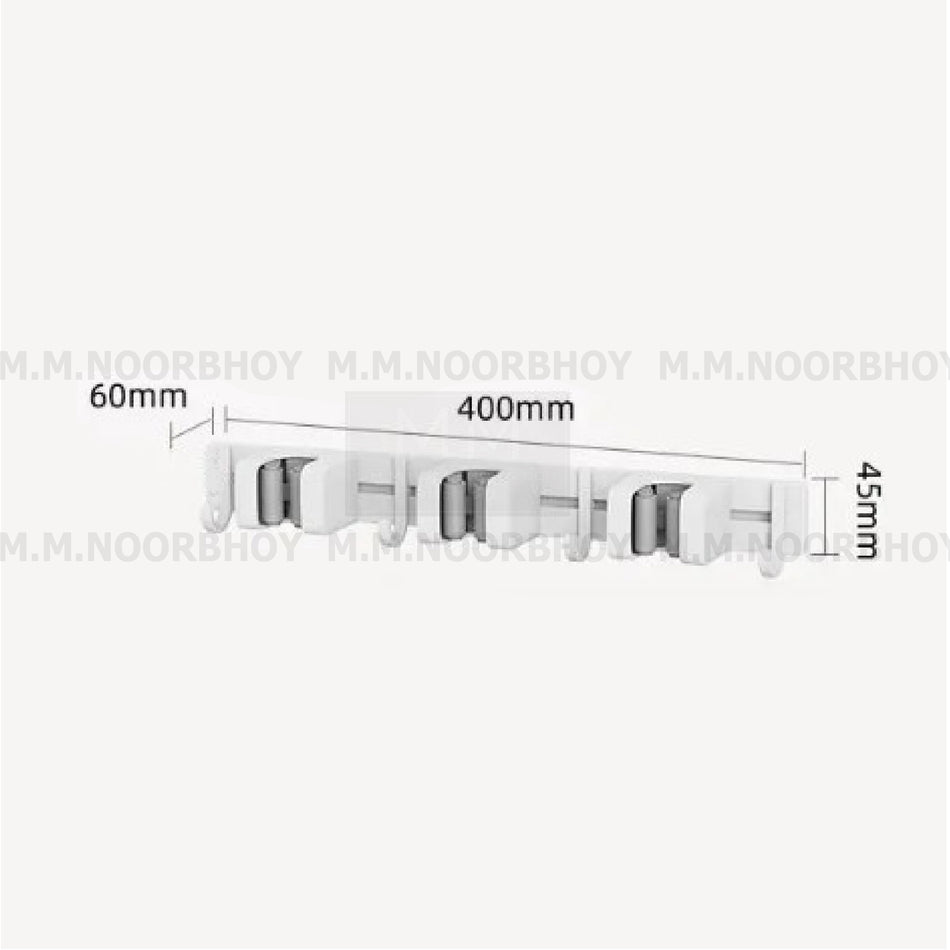 Mcoco Broom Mop Holder Wall Mounted White Color Finish - ECO/HW/WHT/E24208