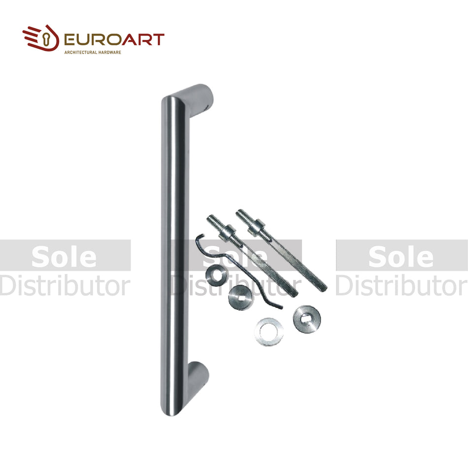 EuroArt Mitred Pull Handle ,Size 25x600mm , Stainless Steel Finish (Pair) - PHS222(2)+BBF/SSS