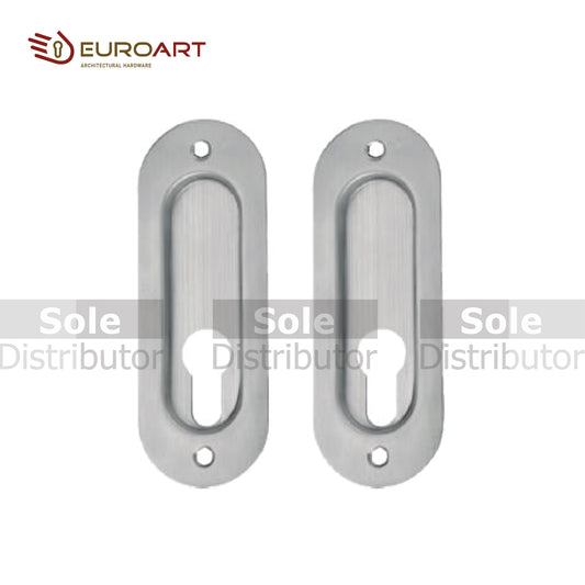 EuroArt Oval Euro Profile Flush Pull , Size 127mm X 45mm , Stainless Steel Finish - FPSL1000/SSS