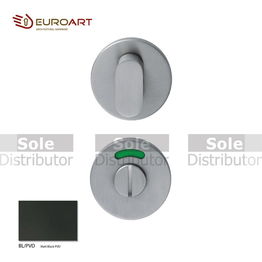EuroArt Thumbturn & Release Without Indicator Set Black PVD Finish- TRS004/316/BL/PVD