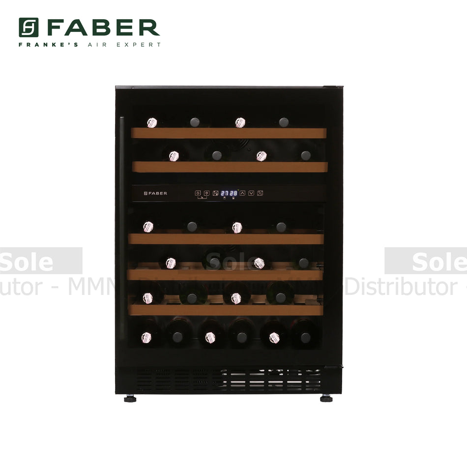 Faber Wine Chiller JCF 145S Black Dual 5-20°C and 46 Bottles Holds R600a Refrigerant Tropical Frost-free - FB/WC/BK/145S/131.0674.738