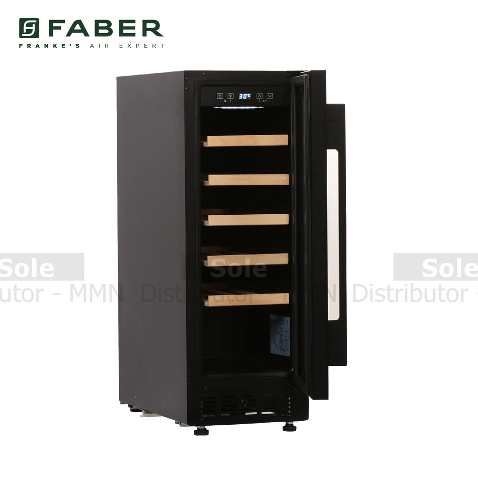 Faber Wine Chiller JCF 88 Black Color 5-20°C Holds 33 Bottles R600a Tropical Frost Free - FB/WC/BK/88/131.0674.737