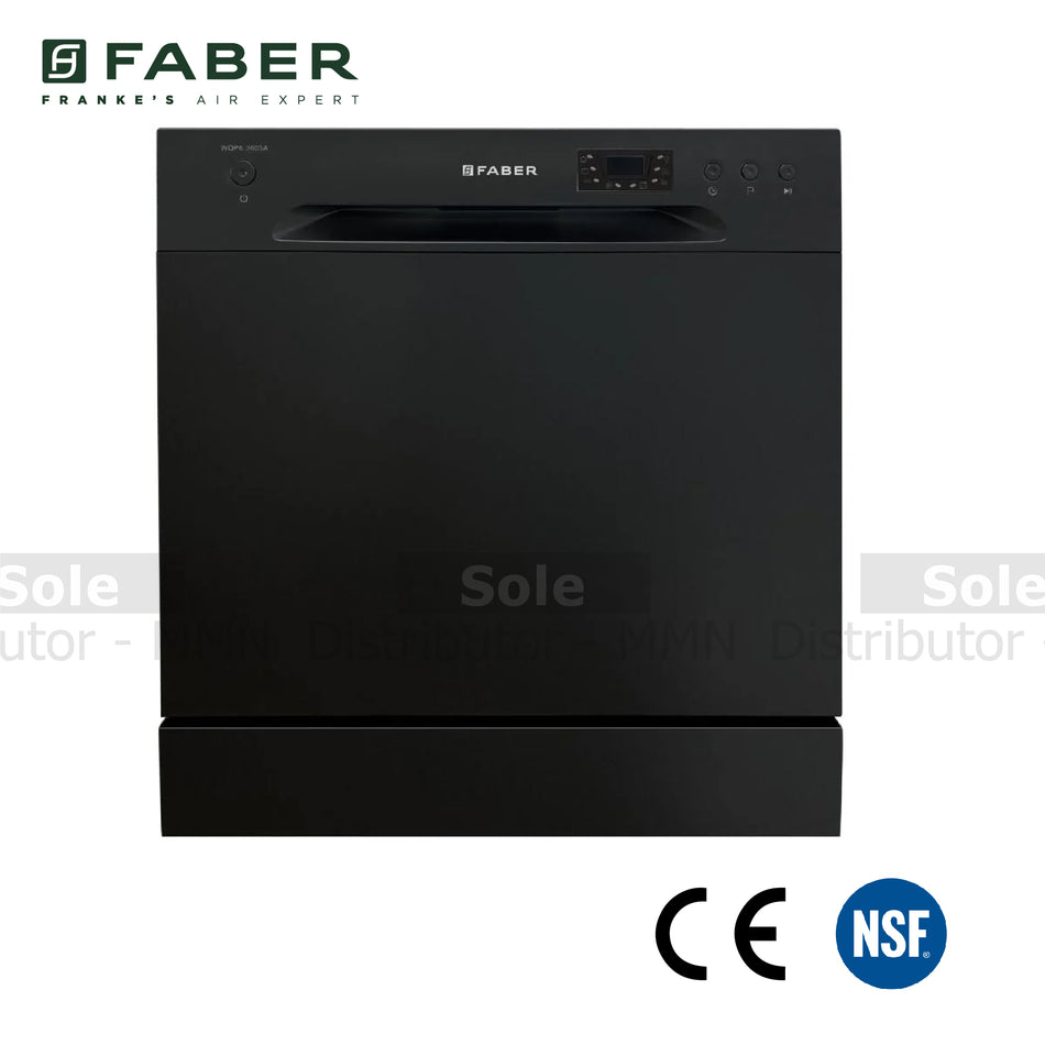 Faber Dishwasher FSID 6PR 8S Black Finish 8 Place Settings with 6 Programs A++ Efficiency - FB/DW/BK/8P/117.0631.600