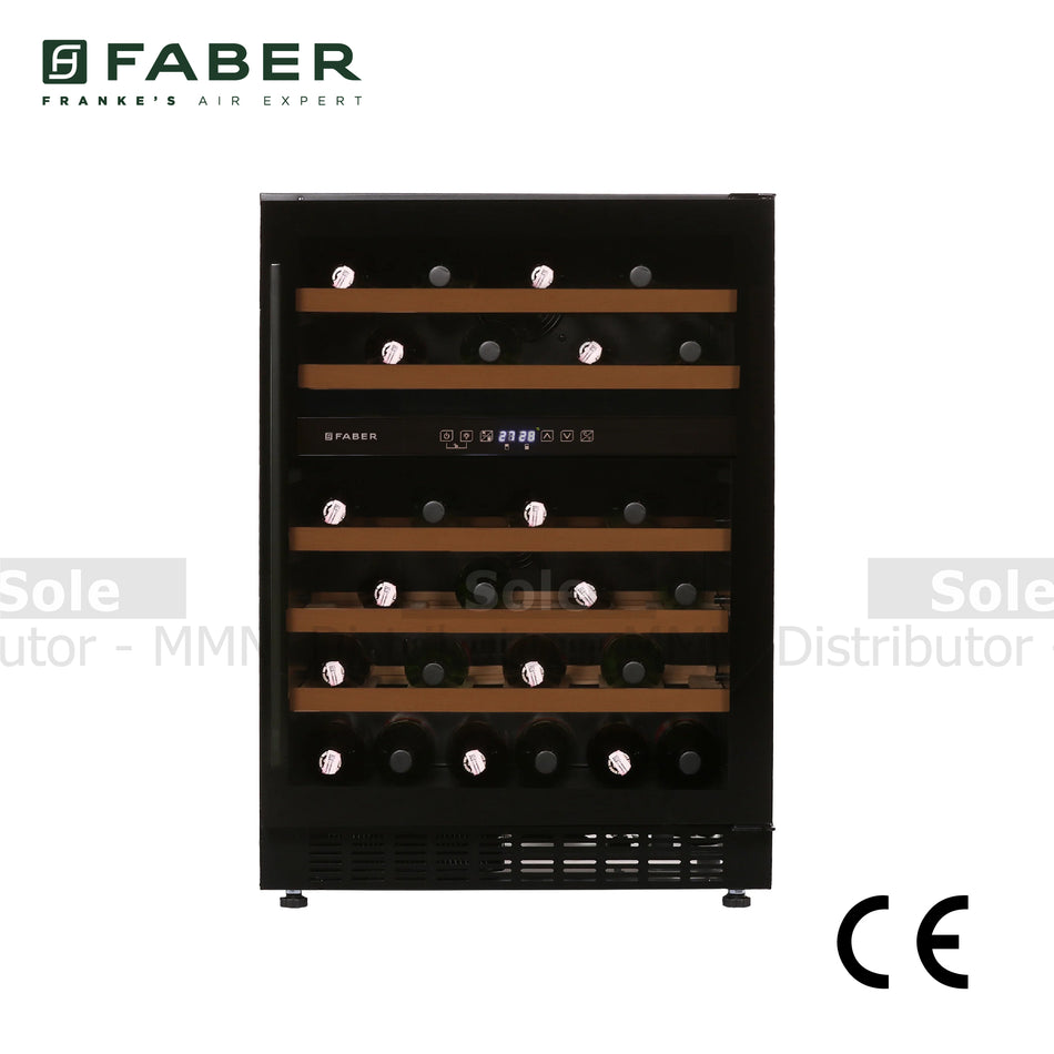 Faber Wine Chiller JCF 145S Black Dual 5-20°C and 46 Bottles Holds R600a Refrigerant Tropical Frost-free - FB/WC/BK/145S/131.0674.738