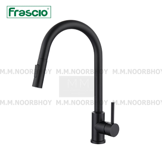 Frascio Kitchen Faucet Sensor Touch Pullout Sink Mixer Tap Matt Black & Brush Nickel Finish - FRA1059701