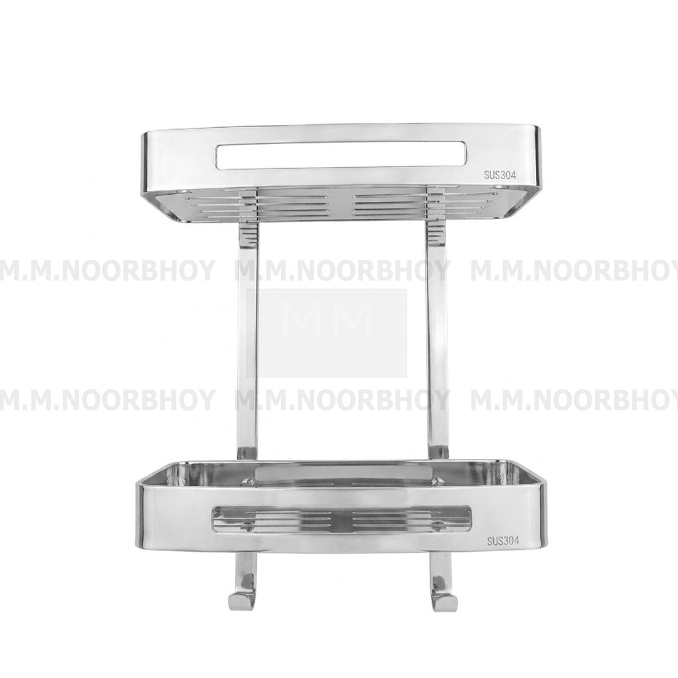 GC Double Shelf Straight Rack 304 Grade SS Matt and CP Finish – GC1402