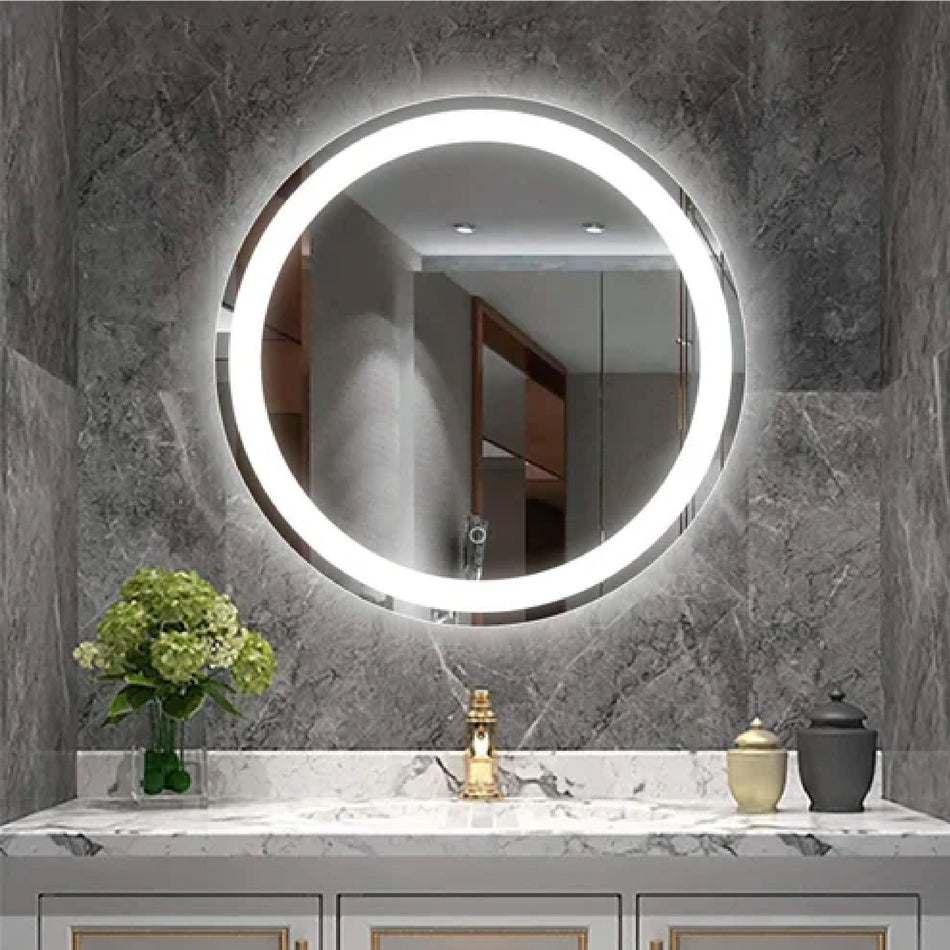 GC-Mirror LED with Frame 8 Round Silver - MIR13 - GC/BF/MIR/SIL/13