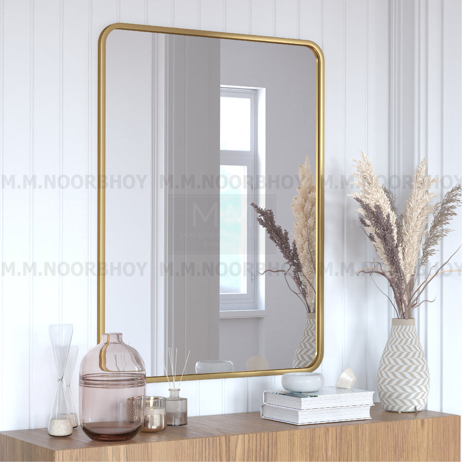 GC-Mirror with Frame 16 Square Gold - MIR12 - GC/BF/MIR/SQ/GLD/12