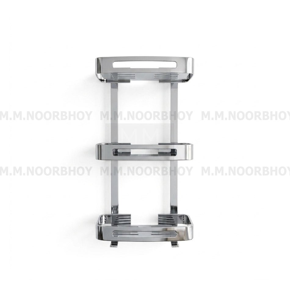 GC Triple Shelf Straight Rack Wall Fix with Cover SS 304 Matt Finish - GC1403
