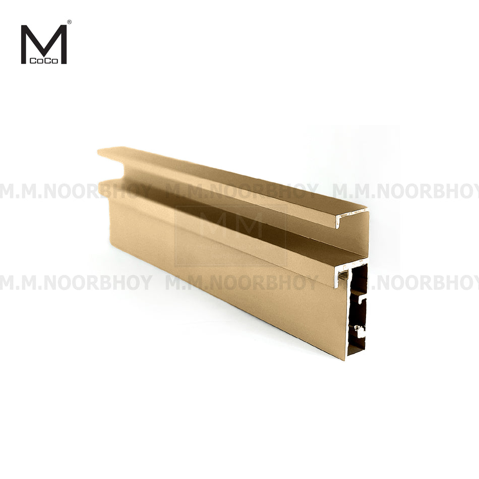 Mcoco Glass Profile With Handle 3 Meter 1.4mm Thickness Anodized Aluminium Brush/Matt Black Finish - 253DC-BX-020