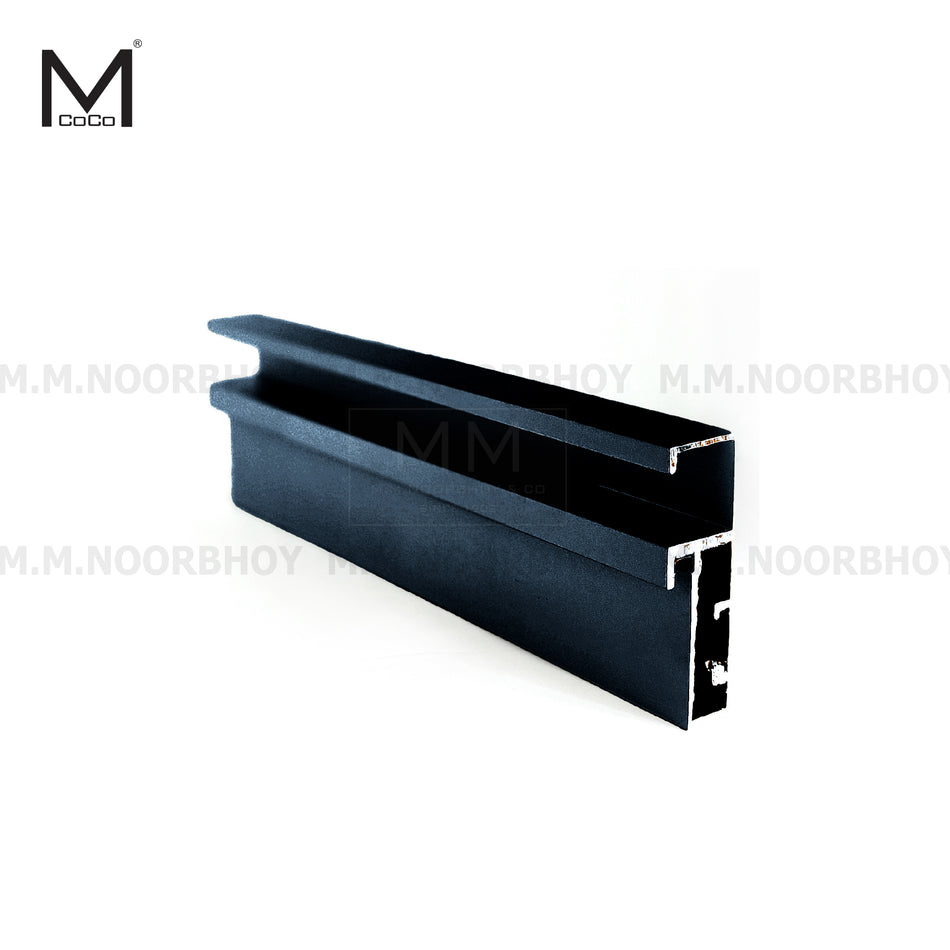 Mcoco Glass Profile With Handle 3 Meter 1.4mm Thickness Anodized Aluminium Brush/Matt Black Finish - 253DC-BX-020
