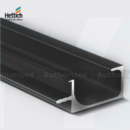 Hettich Eslinga Profile Handle G Type, Length 3000mm, Aluminium, Stainless Steel, Champagne & Black Finish - HT92