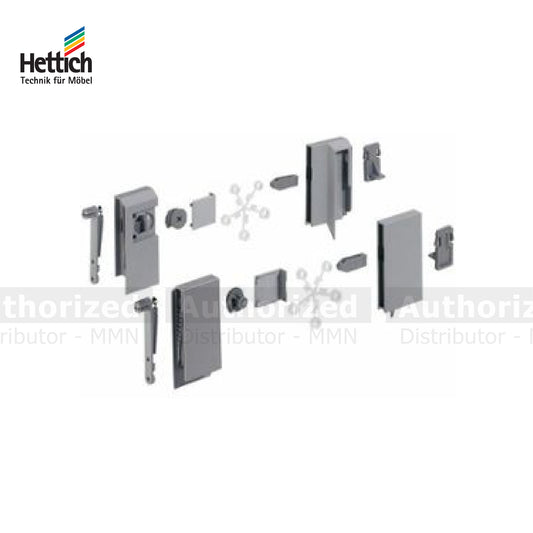 Hettich InnoTech Atire DesignSide Adapter, නාමික උස 144mm, තද අළු - HT919631900